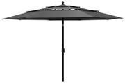 3-Tier Parasol with Aluminium Pole Anthracite 3.5 m