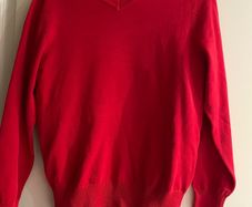 Kids red v neck jumper 7-8 y new
