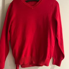 Kids red v neck jumper 7-8 y new