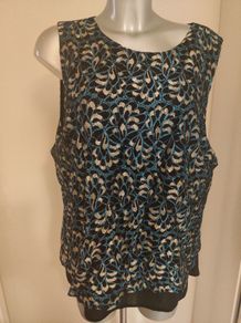 Brand new M&Co Turquoise/black top size UK20 EU48 Postage included