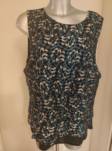 Brand new M&Co Turquoise/black top size UK20 EU48 Postage included