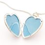 Stars Motif Heart Sterling Silver Locket On 925 Italian Chain Image 4
