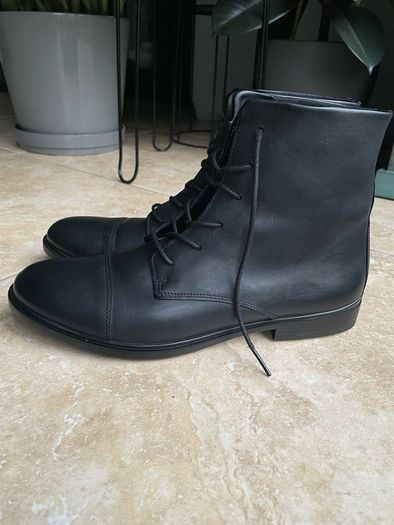 ECCO Dress Classic 15 lace-up ankle boot in black full-grain leather, size eu 42, uk 8-8.5