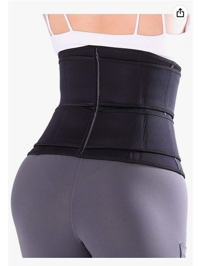 Women's Waist Training belt, TFO, 9 Steel Boned Corset Sweat Trimmer Belt Workout Shapewear for Weight Loss