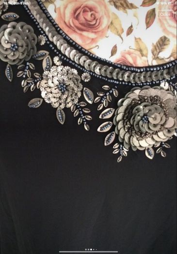 dress Bnwt byoung dress size 38 black chiffon with embellished neckline short sleeves