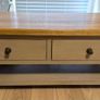 Solid Wood Two Tone Coffee Table with Drawers & Lower Shelf Excellent Condition Image 4