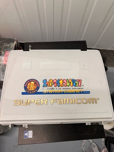 Super Nintendo retro console + games Mario snes