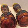 Vintage Amber Glass Oil Lamps  / 1960s Image 4