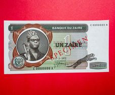 Zaire. 1 Zaire  1972  ( Specimen ) C0000000A  19AS   ( Uncirculated)