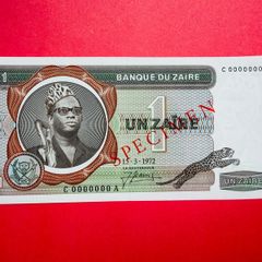 Zaire. 1 Zaire  1972  ( Specimen ) C0000000A  19AS   ( Uncirculated)
