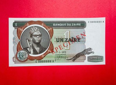 Zaire. 1 Zaire  1972  ( Specimen ) C0000000A  19AS   ( Uncirculated)