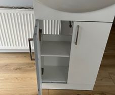 bathroom vanity unit, basin and mixer