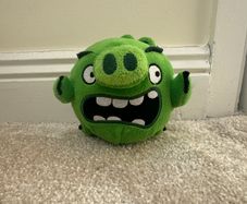 Angry Birds Green Pig Plush Soft Toy approx. 12 cm. 2016 Spin Master Used Please see photos