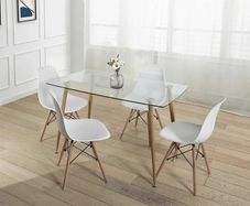 Modern Nordic Dining Set + 4 chairs - white