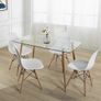 Modern Nordic Dining Set + 4 chairs - white Image 2