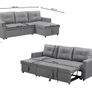 Light Grey Fabric Sofa Bed with storage 215 cm Image 5