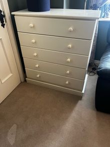 chest of drawers, solid pine painted