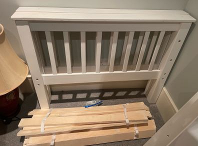 White Sturdy Single Wooden Bed Frame - Can Deliver