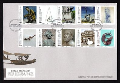 2015 Isle of Man Bryan Kineale RA Six Decades Commemorative Stamps First Day Cover (FDC)