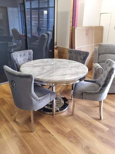 Marble Kitchen Dining Table With 6 Chairs