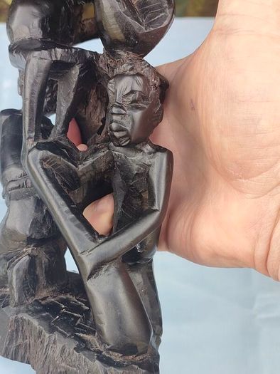 Vintage Makonde carved wooden tree of life
