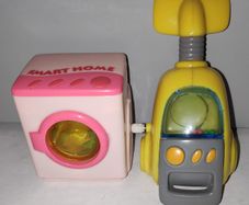 Vintage Smart Home appliances Wind Up toys washing machine & vacuum cleaner