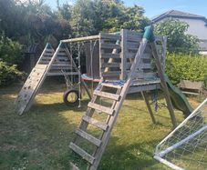 Climbing frame swing slide