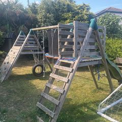 Climbing frame swing slide