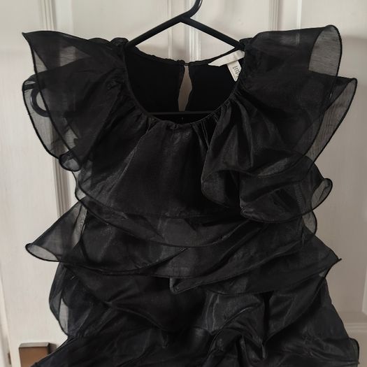 Black Frilled mini dress  size M, from H&M