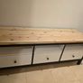 Wooden tv unit with glass top Image 2