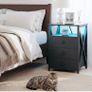 Bedside Table Set of 2 with Charging Station, Side Table with Led Lights Image 4