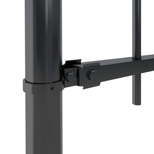 Garden Fence with Spear Top Steel 3.4x1.2 m Black