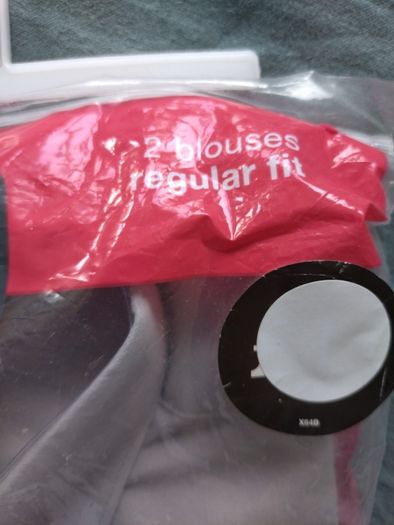 M & S grey blouses, 2 in packet, 8-9 yrs