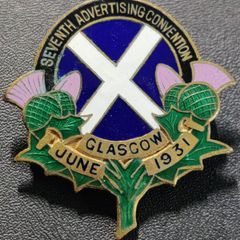 Vintage Thomas Fattorini Enamel Badge Seventh Advertising Convention 1931 Pin