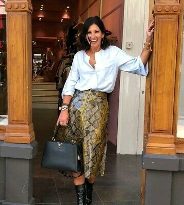 ZARA  shiny SNAKESKIN print skirt bloggers favourite