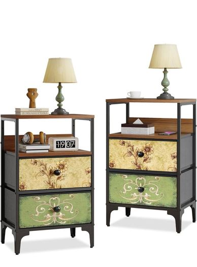 Bedside Tables set of 2,Bed Side Table for Bedroom