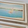 Antique pair of naive watercolours on board Image 3