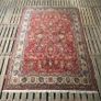 This is a nice hand knotted carpet but different from recent carpet posts. Modern hand knotted carpets try to copy this slightly faded and aged look. Image 2