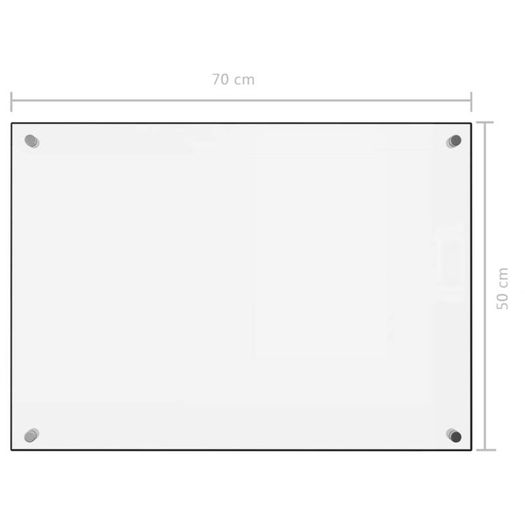 Kitchen Backsplash White 70x50 cm Tempered Glass