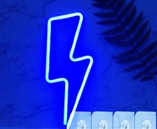 NEW SALE | Neon Sign Lightning Bolt LED Neon Light for Wall Decor, Neon Light Signs Battery or USB Powered Neon Night Light for Room Light up Christmas, Neon Wall Sign Neon Lamp for Bedroom
