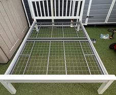 Really Sturdy White Metal 4Ft 6 Double Bed Frame - Can Deliver