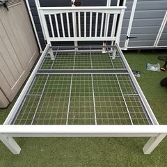 Really Sturdy White Metal 4Ft 6 Double Bed Frame - Can Deliver