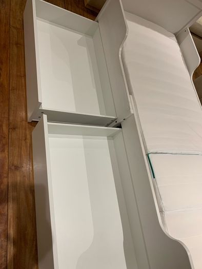 IKEA SUNDVIK Ext bed frame with slatted bed base, white, 80x200 cm