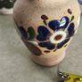Collection of 4 vintage decorative ceramic pottery vases ,Fuchsia Design bud vase handcrafted ceramic item signed by the artist "Moses" from Cyprus 18.00 e. Wedgwood collection wild strawberry bud vase12.00 E. Vase blue 11 cm blue design Modra majolica sp Image 3