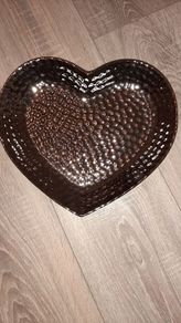 Chrome Hammered Heart Bowl