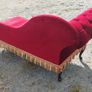 Victorian-style red velvet chaise lounge Image 2