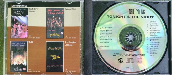 Neil Young - Tonight's The Night CD (1975) 90's Reissue EX+