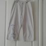 vintage Beige Embroidered 3/4 Length Trousers. Image 2