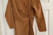Wrap dress in beige color