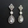 Vintage Style Cross Crucifix Crystal Drop Earrings Image 5
